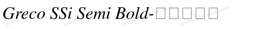 Greco SSi Semi Bold字体转换